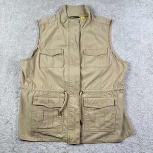 Cabelas Mens 2XL Vest Tan Hunting Utility Safari Field Cargo Multi-Pocket